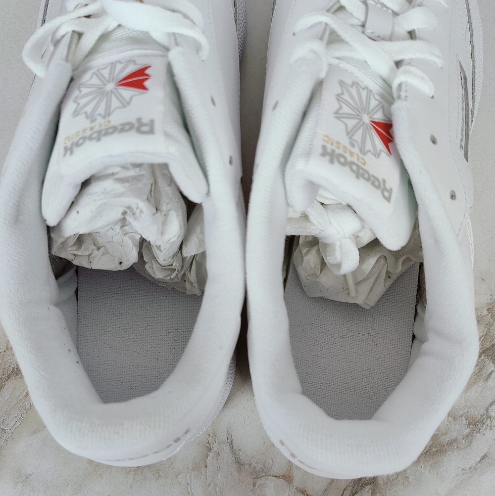 NIB Reebok Men's Club C 85 White Sheer Grey Leather Tennis Shoes Sneakers, 14 - Picture 8 of 11